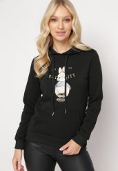 Czarna Bluza z Kapturem i Nadrukiem Diames. Czarne bluzy z kapturem damskie Born2be, l, z polaru. Za 84.99 zł.