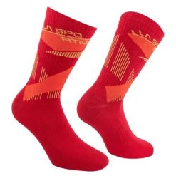 Skarpety La Sportiva Outdoor Fun. Czerwone skarpetki damskie La Sportiva, bez wzorów, z bawełny. Za 109.99 zł.
