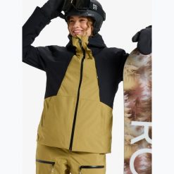 Kurtka snowboardowa damska ROXY Wild Twist. Czarne kurtki damskie Roxy, na zimę, l, bez wzorów, z poliamidu, bez kaptura. Za 1,450.80 zł.