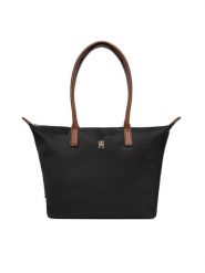 Tommy Hilfiger Torebka Popette Tote AW0AW17711 Czarny. Czarne torebki klasyczne damskie Tommy Hilfiger, bez wzorów, z materiału, bez dodatków. Za 339.99 zł.