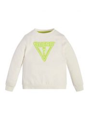 Guess Bluzka L3GQ21 FL04D Biały Regular Fit. Białe t-shirty chłopięce Guess, z aplikacjami, z bawełny, bez ramiączek. Za 139.99 zł.
