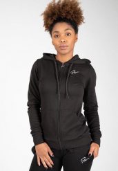 Pixley Bluza z kapturem zapinana na suwak - Czarny. Czarne bluzy sportowe damskie GORILLA WEAR, xs, bez wzorów, z bawełny, bez ramiączek, z kapturem. Za 240.55 zł.
