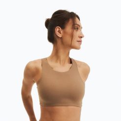 Biustonosz treningowy JOYINME Goddess. Brązowe biustonosze sportowe damskie Joy in me, bez wzorów, z elastanu. Za 279.99 zł.