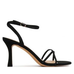 Sandały Aldo. Czarne sandały damskie Aldo, bez wzorów, bez obcasa, na szpilce. Za 379.99 zł.