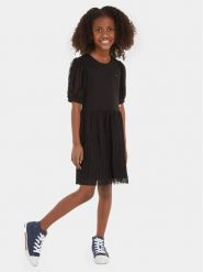 Tommy Hilfiger Sukienka codzienna KG0KG07671 Czarny Regular Fit. Czarne sukienki dziewczęce Tommy Hilfiger, bez wzorów, z syntetyku, bez ramiączek. Za 569.99 zł.