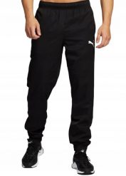 Męskie spodnie sportowe dresowe treningowe czarne PUMA ACTIVE WOVEN 586733-01. Czarne spodnie sportowe męskie Puma, z dresówki. Za 74.90 zł.