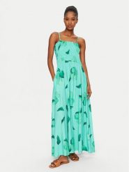 Seafolly Sukienka letnia Secret Garden 55375-DR Zielony Regular Fit. Zielone sukienki damskie Seafolly, na lato, xs, bez wzorów, ze lnu, bez kołnierzyka, bez ramiączek. Za 379.99 zł.