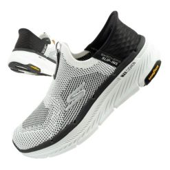 Buty Skechers Max Cushioning Premier 2.0 Slip-INS 220839/WBK białe. Białe buty sportowe na co dzień męskie z materiału, bez zapięcia. Za 684.21 zł.