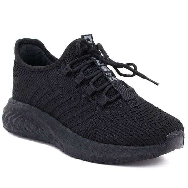 Buty sportowe damskie tekstylne czarne Big Star UU274057. Czarne buty sportowe na co dzień damskie Big Star, bez wzorów, z tkaniny, trekkingowe. Za 155.99 zł.