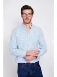 William de Faye Koszula w kolorze błękitno-białym rozmiar: 48. Białe koszule męskie William De Faye, bez wzorów, z bawełny, bez kołnierzyka, bez ramiączek. Za 113.10 zł.