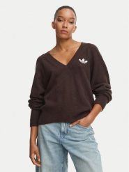 Adidas Sweter Essentials IA4444 Brązowy ciemny Loose Fit. Brązowe swetry klasyczne damskie Adidas, l, z syntetyku, bez kołnierzyka. Za 279.99 zł.