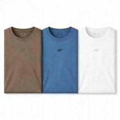 T-SHIRT MĘSKI 4F KOMPLET 3 SZTUKI KOLEKCJA LIMITOWANA S M3947 SS26. T-shirty męskie 4f, m, bez wzorów, z bawełny, bez kołnierzyka. Za 164.98 zł.