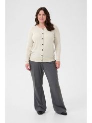 KAFFE curve Kardigan "Regina" w kolorze kremowym rozmiar: L. Brązowe kardigany damskie KAFFE curve, l, bez wzorów. Za 86.99 zł.