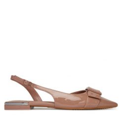 Baleriny DKNY. Czerwone baleriny damskie DKNY, bez wzorów, bez obcasa. Za 269.99 zł.