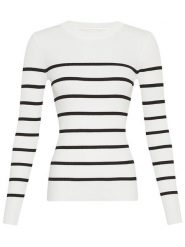 MOSS COPENHAGEN Sweter "Hasle" w kolorze białym rozmiar: XS/S. Białe swetry klasyczne damskie MOSS COPENHAGEN, s, z wiskozy, bez kołnierzyka. Za 101.64 zł.