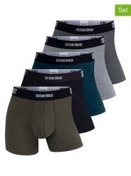 CR7 Bokserki (5 par) w różnych kolorach rozmiar: XL. Bokserki męskie CR7, bez wzorów. Za 108.99 zł.