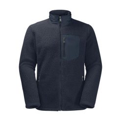 Bluza polarowa męska Jack Wolfskin Kingsway. Niebieskie bluzy bez kaptura męskie Jack Wolfskin, m, z polaru. W wyprzedaży za 420.60 zł.