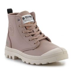 Buty Palladium Pampa Hi Re-Vegn Leather 74378-284-M beżowy. Brązowe buty sportowe na co dzień damskie bez wzorów, ze skóry. Za 708.71 zł.