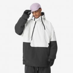 Kurtka narciarska i snowboardowa męska Quechua Anorak 500 oversize. Białe kurtki narciarskie i snowboardowe damskie QUECHUA, l, bez wzorów, z materiału, z kapturem, narciarskie. Za 399.99 zł.