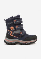 Granatowo-Pomarańczowe Ocieplone Śniegowce Sportowe Zapinane na Trzy Rzepy Ellindris. Niebieskie śniegowce dziewczęce Born2be, z puchu. Za 139.99 zł.