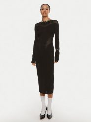 Patrizia Pepe Sukienka dzianinowa 8A1348 K195 K103 Czarny Slim Fit. Czarne sukienki damskie Patrizia Pepe, bez wzorów, z dzianiny, wizytowe, bez kołnierzyka, bez ramiączek. Za 1,399.00 zł.