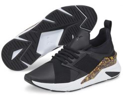Buty damskie PUMA Muse X5. Czarne buty sportowe na co dzień damskie Puma, bez wzorów, ze skóry. Za 306.53 zł.