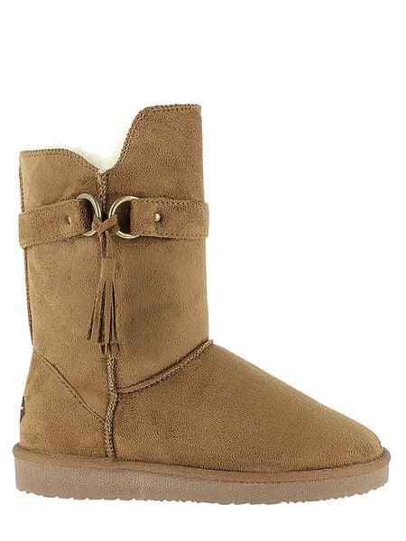 Blackfield Botki zimowe "Creede" w kolorze jasnobrązowym rozmiar: 38. Brązowe botki damskie Blackfield, na zimę, z materiału, z okrągłym noskiem, bez obcasa, bez zapięcia. Za 191.45 zł.