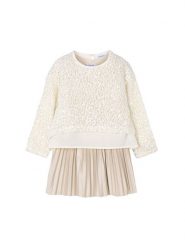 Mayoral Sukienka codzienna 4925 Beżowy Regular Fit. Brązowe sukienki dziewczęce Mayoral, bez wzorów, z syntetyku, bez ramiączek. Za 219.99 zł.
