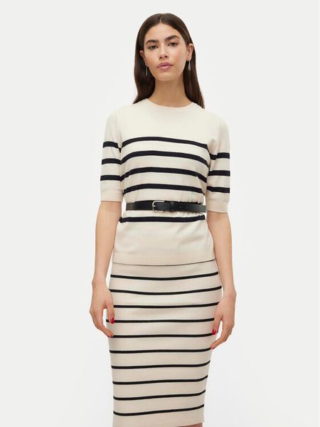 Vero Moda Sweter Saba 10306829 Beżowy Regular Fit. Brązowe swetry klasyczne damskie Vero Moda, m, z wiskozy, bez kołnierzyka. Za 129.99 zł.