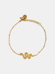 MOODE Bransoletka "Sara" z elementem ozdobnym rozmiar: onesize. Żółte bransoletki damskie MOODE, ze stali. Za 43.99 zł.