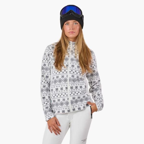Bluza Polarowa Rozpinana Wędrówki Kobieta Idre Oddychający. Białe bluzy bez kaptura damskie SWEDEMOUNT, s, z materiału. Za 112.99 zł.