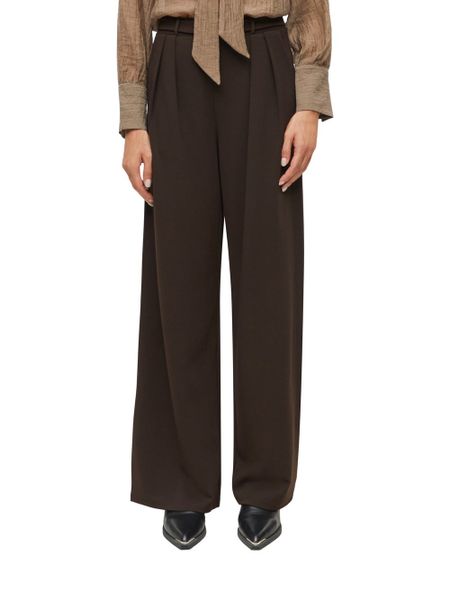 S.Oliver BLACK LABEL spodnie z zakładkami Kobiety brązowy, 46. Brązowe spodnie materiałowe damskie s.Oliver Black Label, bez wzorów, biznesowe. Za 349.95 zł.