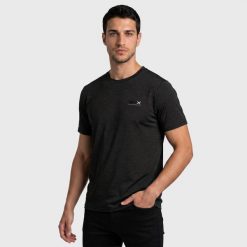 Koszulka treningowa z krótkim rękawem. Czarne t-shirty sportowe męskie Aulp, l, z dzianiny, bez ramiączek, do biegania. Za 99.99 zł.