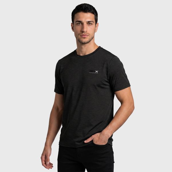 Koszulka treningowa z krótkim rękawem. Czarne t-shirty sportowe męskie Aulp, l, z dzianiny, bez ramiączek, do biegania. Za 99.99 zł.
