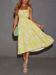 Milan Kiss Sukienka w kolorze żółto-białym rozmiar: L. Żółte sukienki damskie Milan Kiss, na imprezę, l, bez wzorów, z wiskozy, bez kołnierzyka, bez ramiączek, midi. Za 174.84 zł.