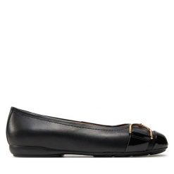 Baleriny Geox. Czarne baleriny damskie Geox, bez wzorów, bez obcasa. Za 569.99 zł.