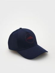 Czapka baseball z haftem - granatowy. Niebieskie czapki męskie Reserved, bez wzorów. Za 59.99 zł.