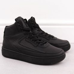 Buty sportowe męskie ocieplane czarne Big Star OO174555. Czarne buty sportowe na co dzień męskie Big Star, ze skóry ekologicznej, bez zapięcia. Za 95.00 zł.