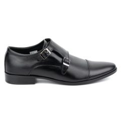 Olivier Skórzane buty wizytowe Monki 306LU czarne. Czarne buty wizytowe męskie z jeansu, bez zapięcia. Za 367.89 zł.