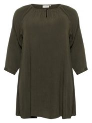 KAFFE curve Tunika w kolorze khaki rozmiar: 56. Brązowe tuniki damskie KAFFE curve, na imprezę, s, bez wzorów, z wiskozy, klasyczne, bez kołnierzyka, bez ramiączek. Za 74.81 zł.