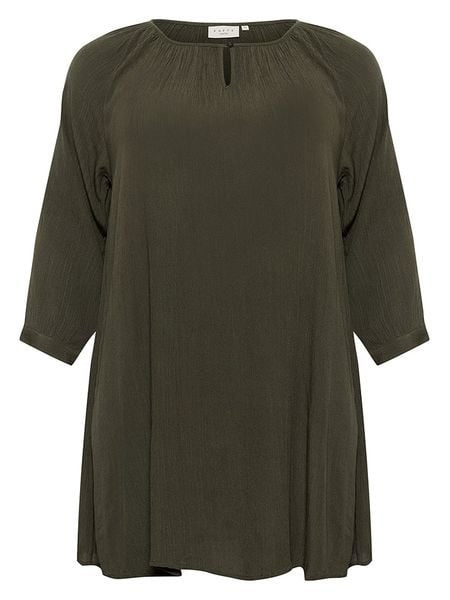 KAFFE curve Tunika w kolorze khaki rozmiar: 56. Brązowe tuniki damskie KAFFE curve, na imprezę, s, bez wzorów, z wiskozy, klasyczne, bez kołnierzyka, bez ramiączek. Za 56.39 zł.