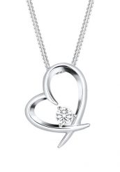 Elli Damskie serce zakrzywione kryształkami cyrkonu w srebra próby 925 Naszyjniki 1 ct. Naszyjniki damskie Elli, na imprezę, srebrne. Za 283.99 zł.