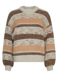 MOSS COPENHAGEN Sweter "Constance" w kolorze szarobrązowo-beżowym rozmiar: M/L. Brązowe swetry klasyczne damskie MOSS COPENHAGEN, l, bez kołnierzyka. Za 317.62 zł.