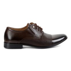 Olivier Buty męskie eleganckie skórzane 302T3 ciemny brąz brązowe. Brązowe buty wizytowe męskie ze skóry, bez zapięcia. Za 367.89 zł.
