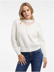 Orsay Sweter w kolorze białym rozmiar: S. Białe swetry klasyczne damskie ORSAY, s, z bawełny, bez kołnierzyka. Za 74.81 zł.