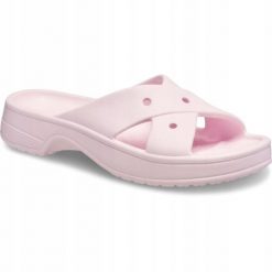 Sandały Damskie Crocs Classic Z Paskiem Krzyżowym Damskie. Czerwone sandały damskie Crocs, bez wzorów, z materiału, bez obcasa. Za 159.99 zł.
