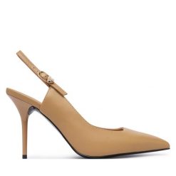 Szpilki LOVE MOSCHINO. Brązowe szpilki Love Moschino, bez wzorów, bez obcasa. Za 949.99 zł.