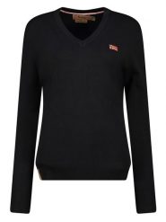 Geographical Norway Sweter "Falonne" w kolorze czarnym rozmiar: L. Czarne swetry klasyczne damskie Geographical Norway, l, bez kołnierzyka. Za 114.17 zł.