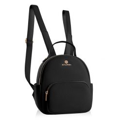 Plecak z ekoskóry MILEY BETLEWSKI® czarny. Czarne plecaki damskie bez wzorów, ze skóry ekologicznej, eleganckie. Za 135.99 zł.