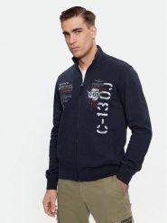 Aeronautica Militare Bluza 232FE1819F511 Granatowy Regular Fit. Niebieskie bluzy bez kaptura męskie AERONAUTICA MILITARE, l, z bawełny. Za 539.99 zł.